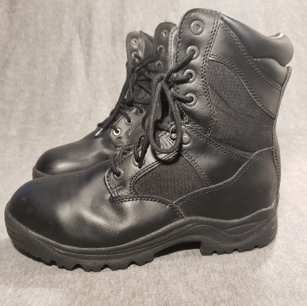 Brahma Swat Black Leather Steel Toe Work Boots Men's Size 10.5